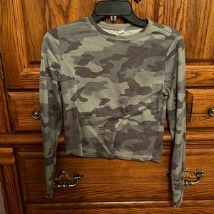 BP from Nordstrom, size small, long sleeve semi-crop top, camouflage color